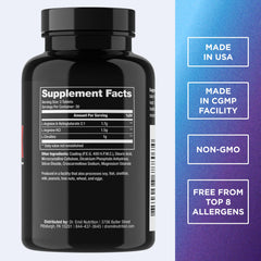 Dr. Emil Elite L-Arginine 3150mg bottle back with supplement facts