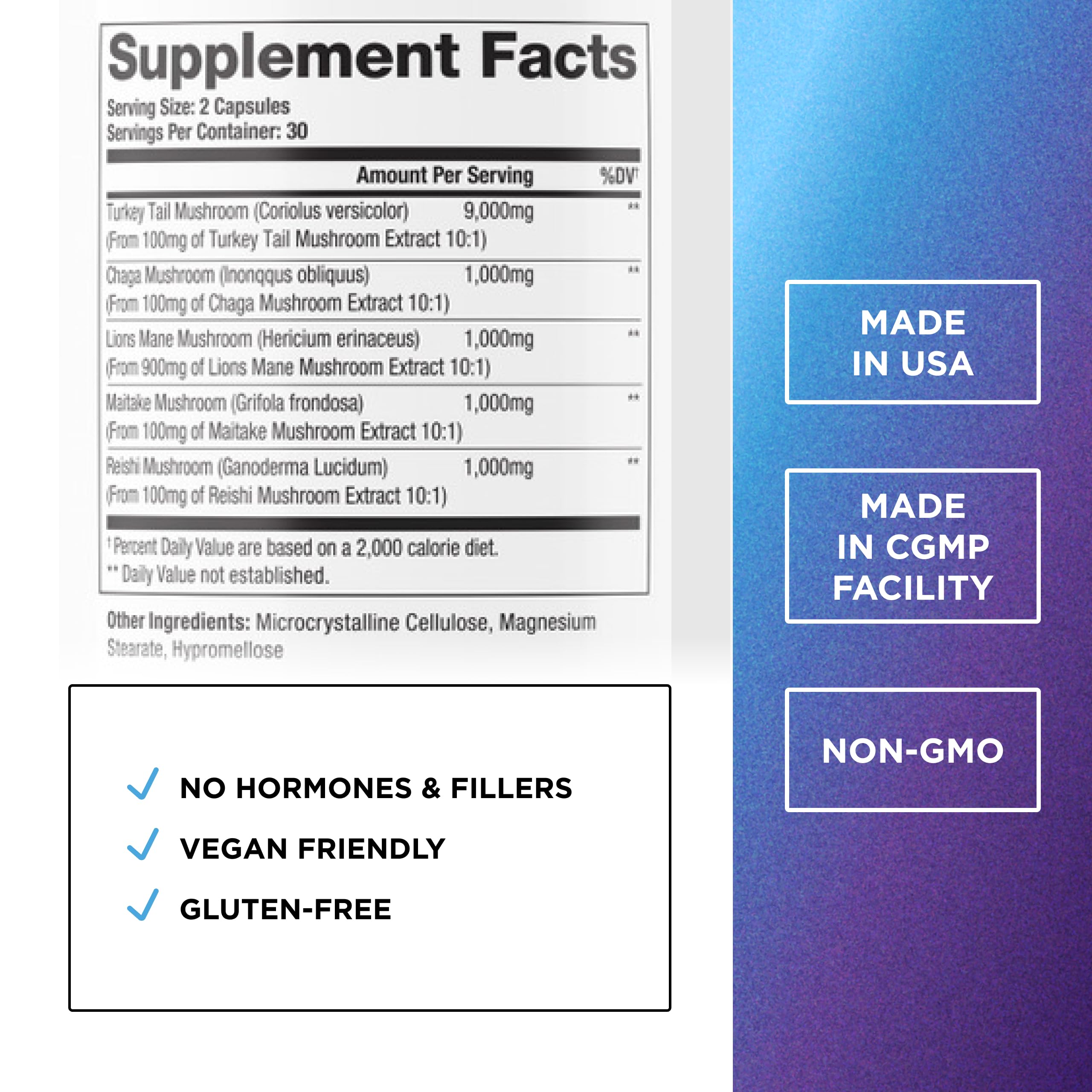 Detail image: 900mg Turkey Tail extract per serving