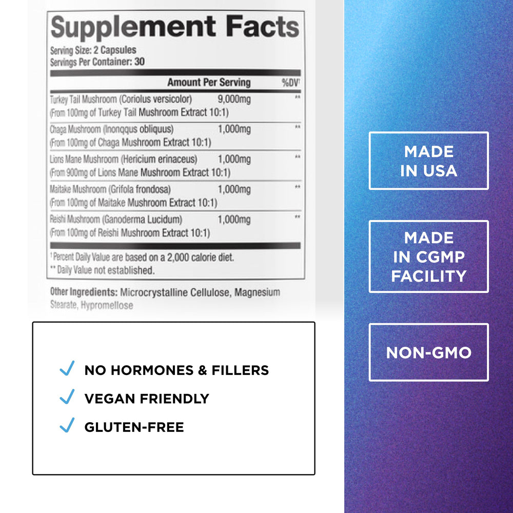 Detail image: 900mg Turkey Tail extract per serving