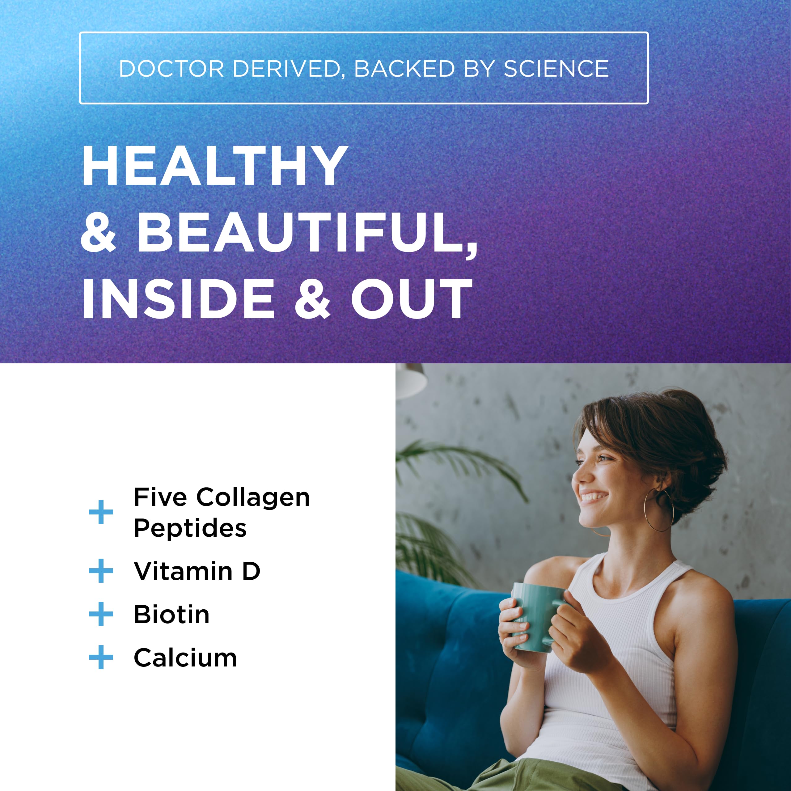 Ingredients chart highlighting collagen types I, II, III, V and X