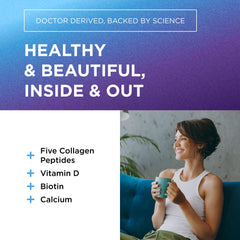 Ingredients chart highlighting collagen types I, II, III, V and X