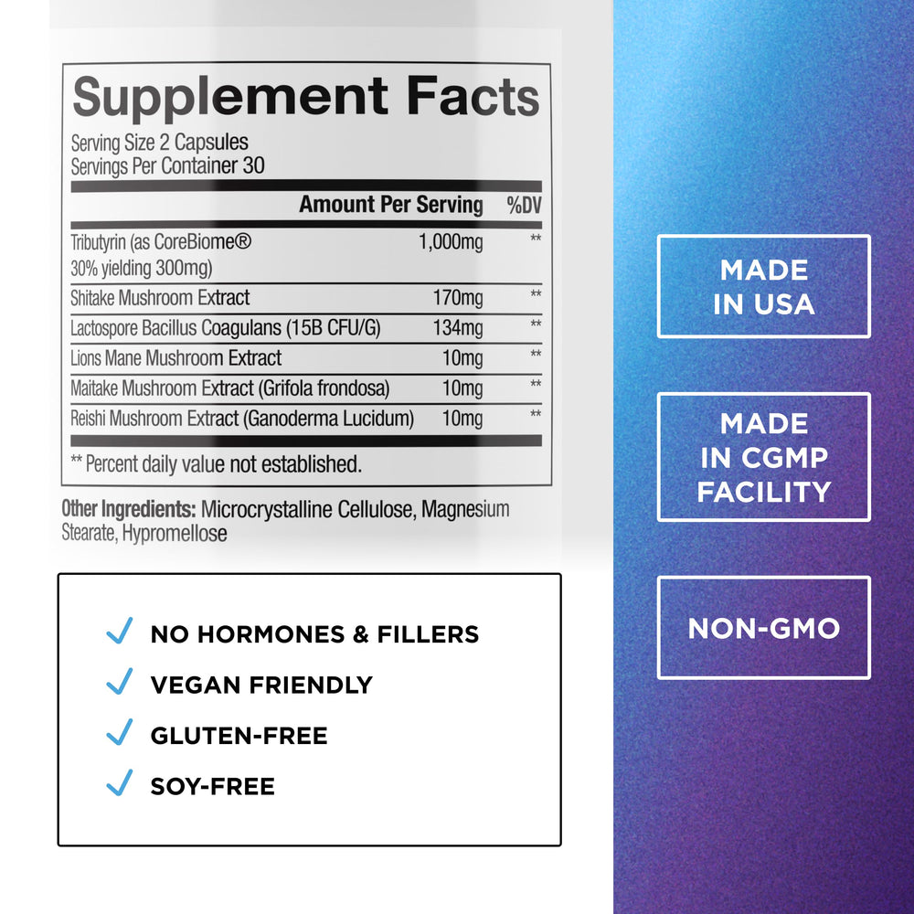 Probiotic capsules inside bottle