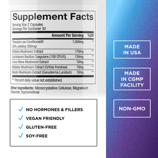 Probiotic capsules inside bottle
