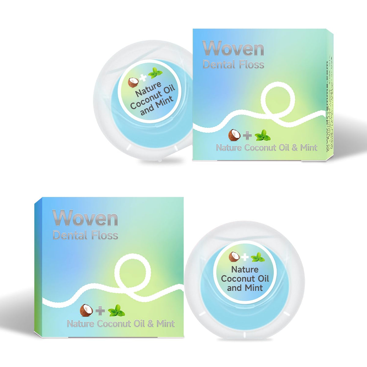Dr. Emma Woven Dental Floss packaging blue pack of 2