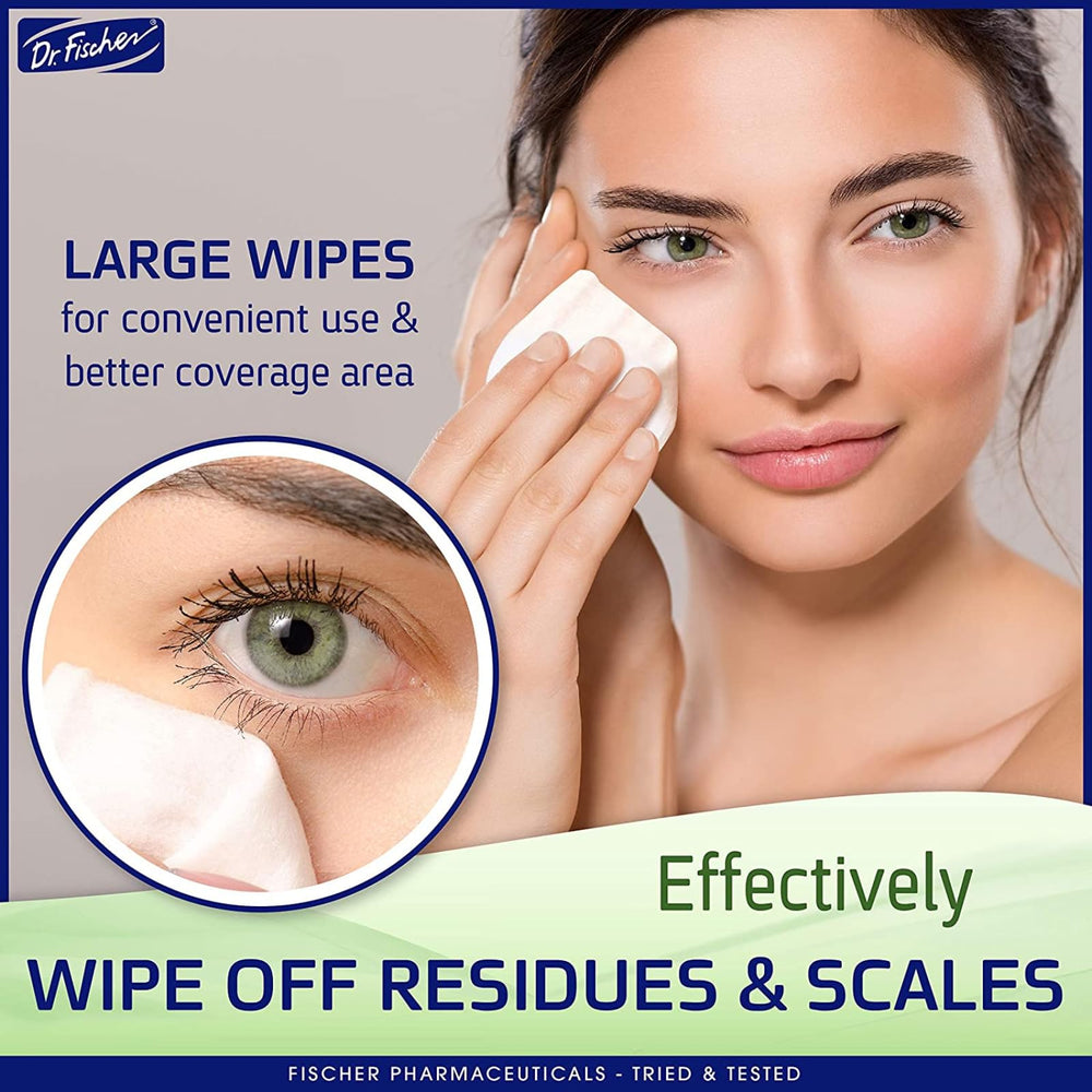 Close-up of a single hypoallergenic eyelid wipe