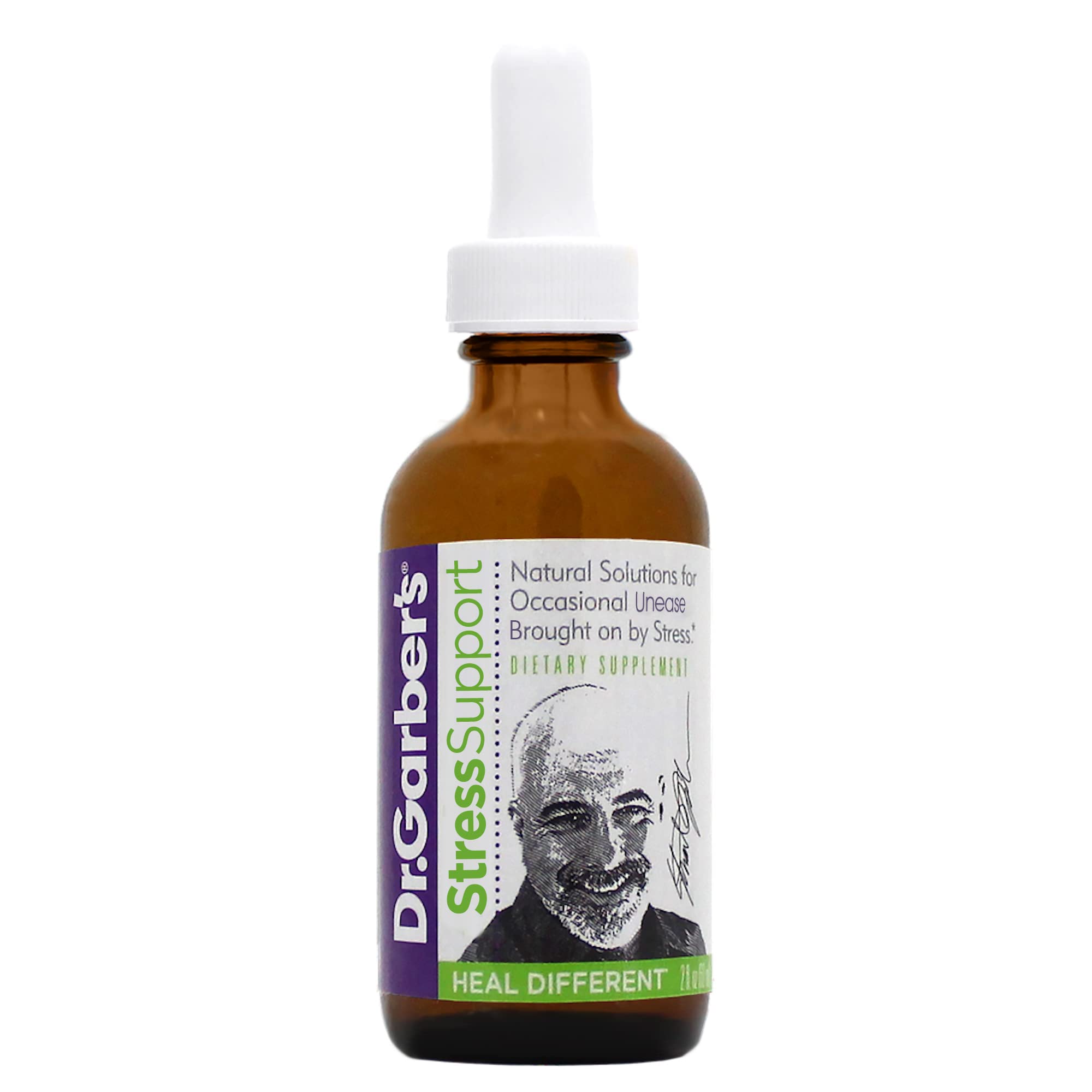 Hero image showing Dr. Garber's Stress Support Drops 60ml bottle