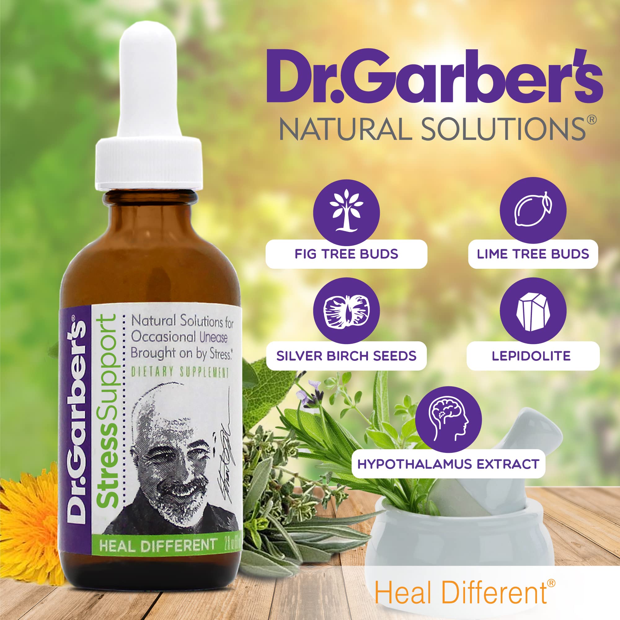 Illustration of gemmotherapy liquid ingredients