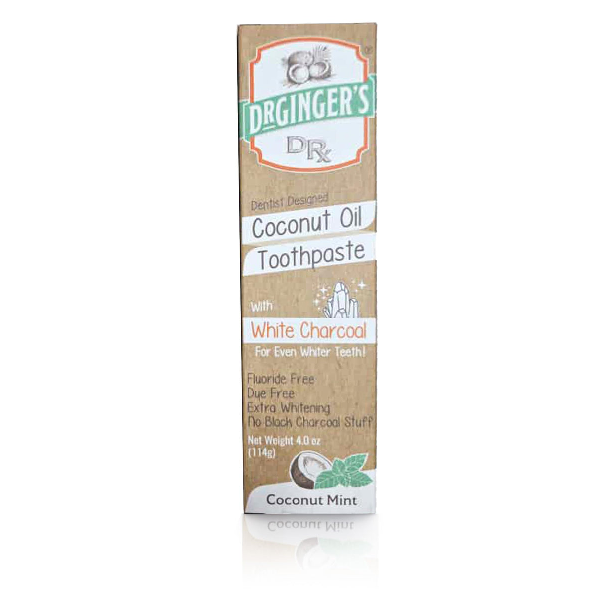 Hero shot of Dr. Ginger's Coconut Oil Charcoal Toothpaste