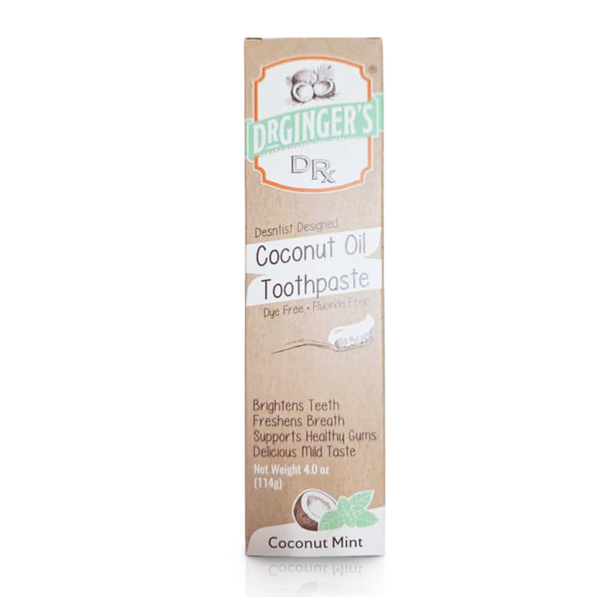 Dr. Ginger's Coconut Oil Fluoride-Free 4oz toothpaste bottle - image 1