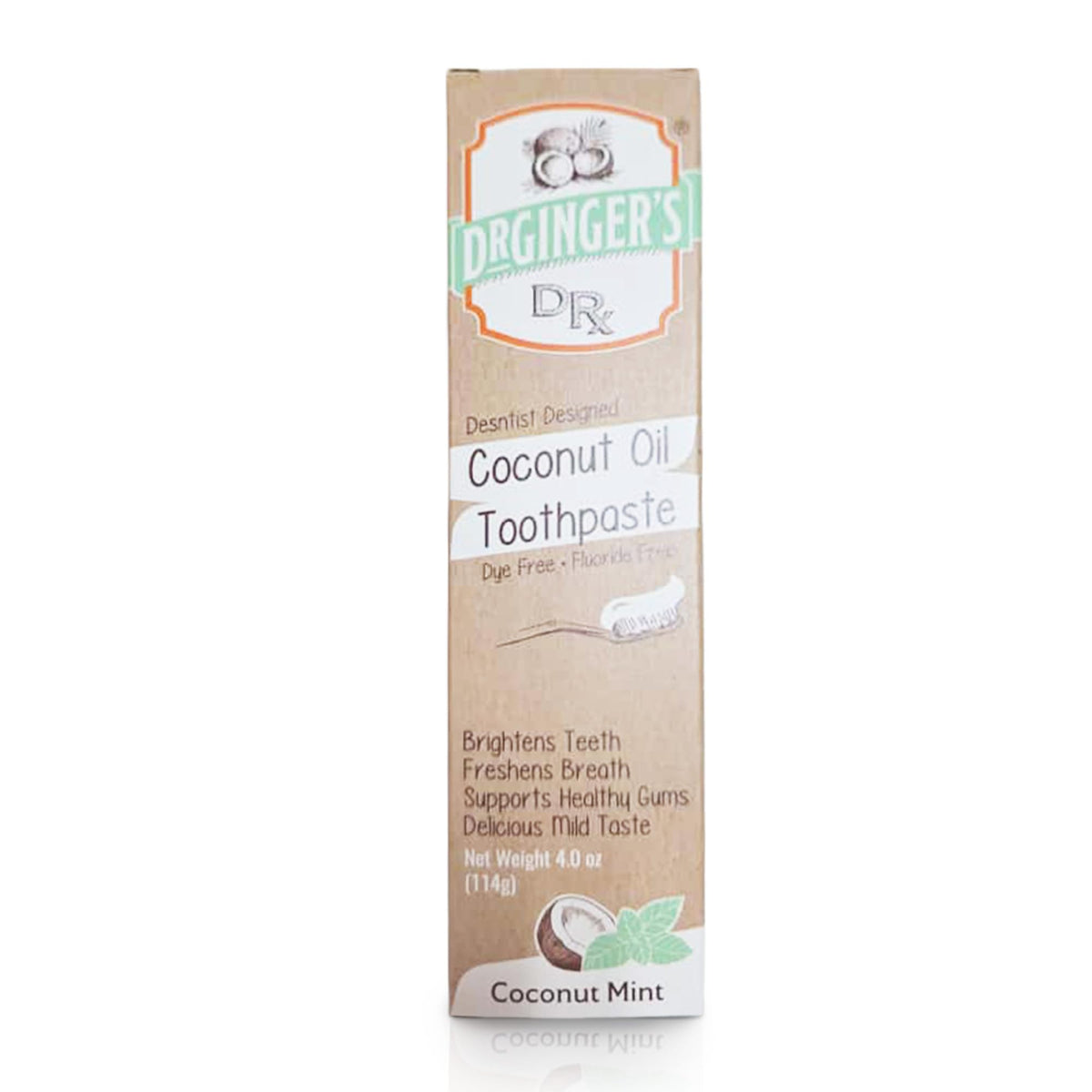 Dr. Ginger's Coconut Oil Fluoride-Free 4oz toothpaste bottle - image 1