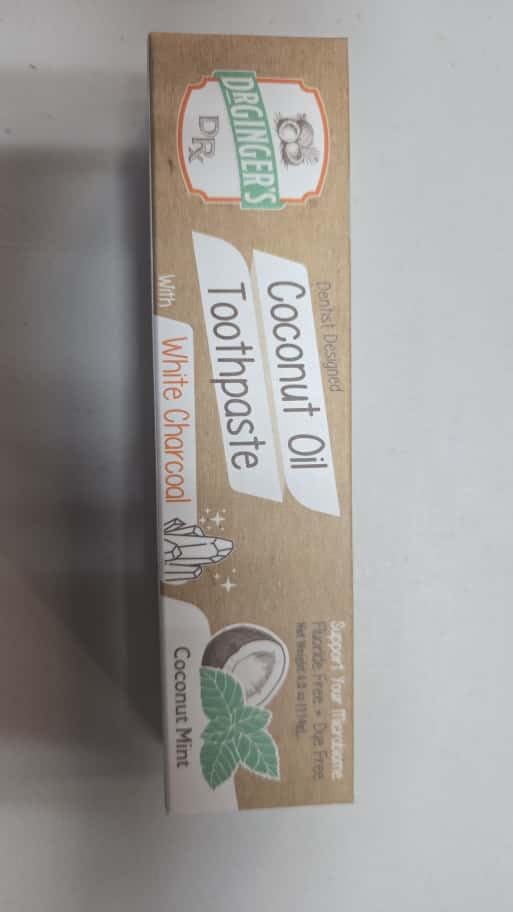 Close-up texture of white charcoal toothpaste