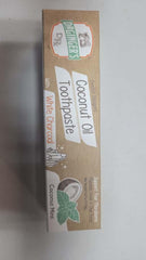 Close-up texture of white charcoal toothpaste