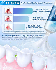 Enamel repair concept graphic with hydroxyapatite