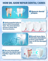 Fluoride-free label on Dr. Glow toothpaste