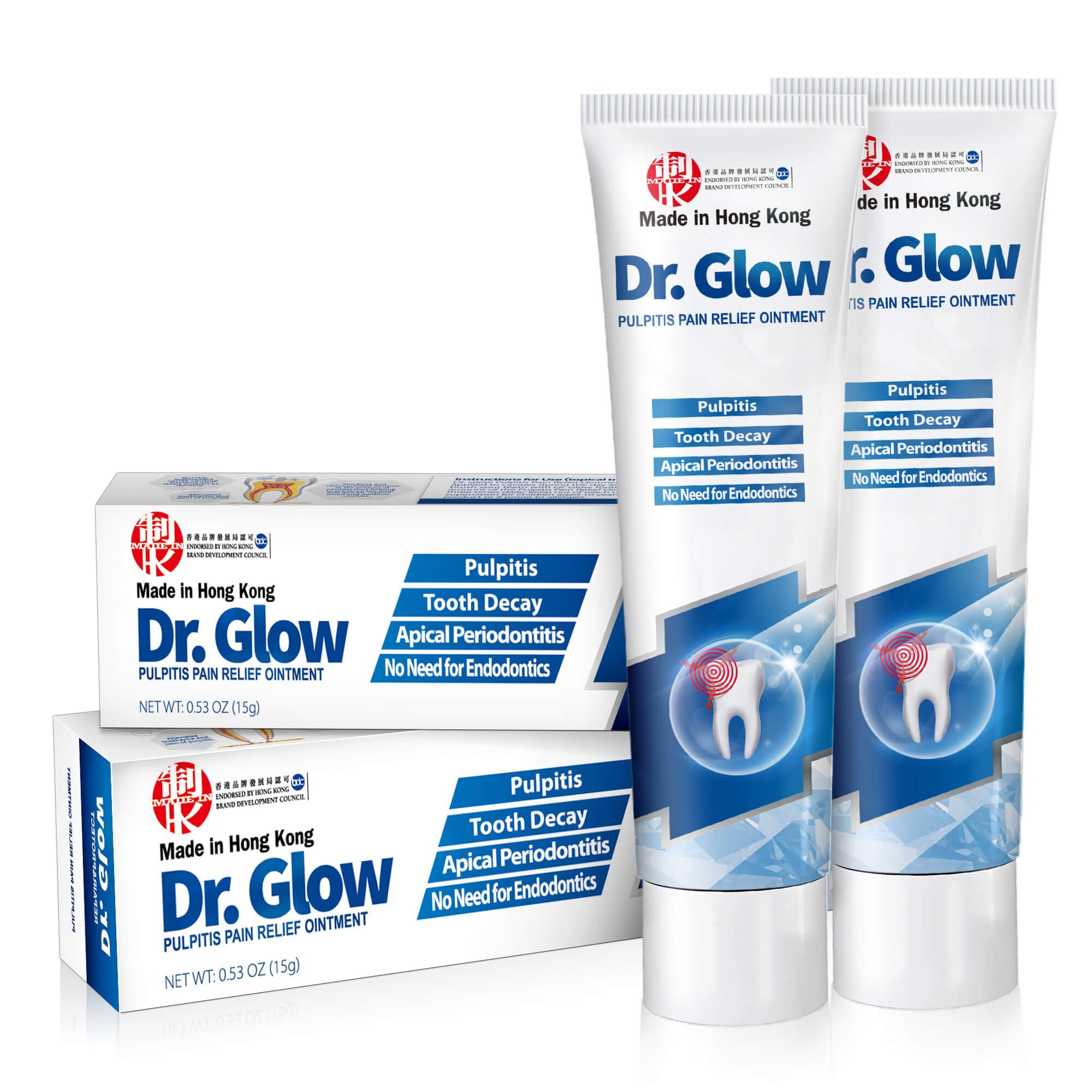 Front view of Dr. Glow Oral Care Cream bottle