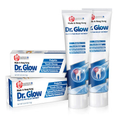 Front view of Dr. Glow Oral Care Cream bottle