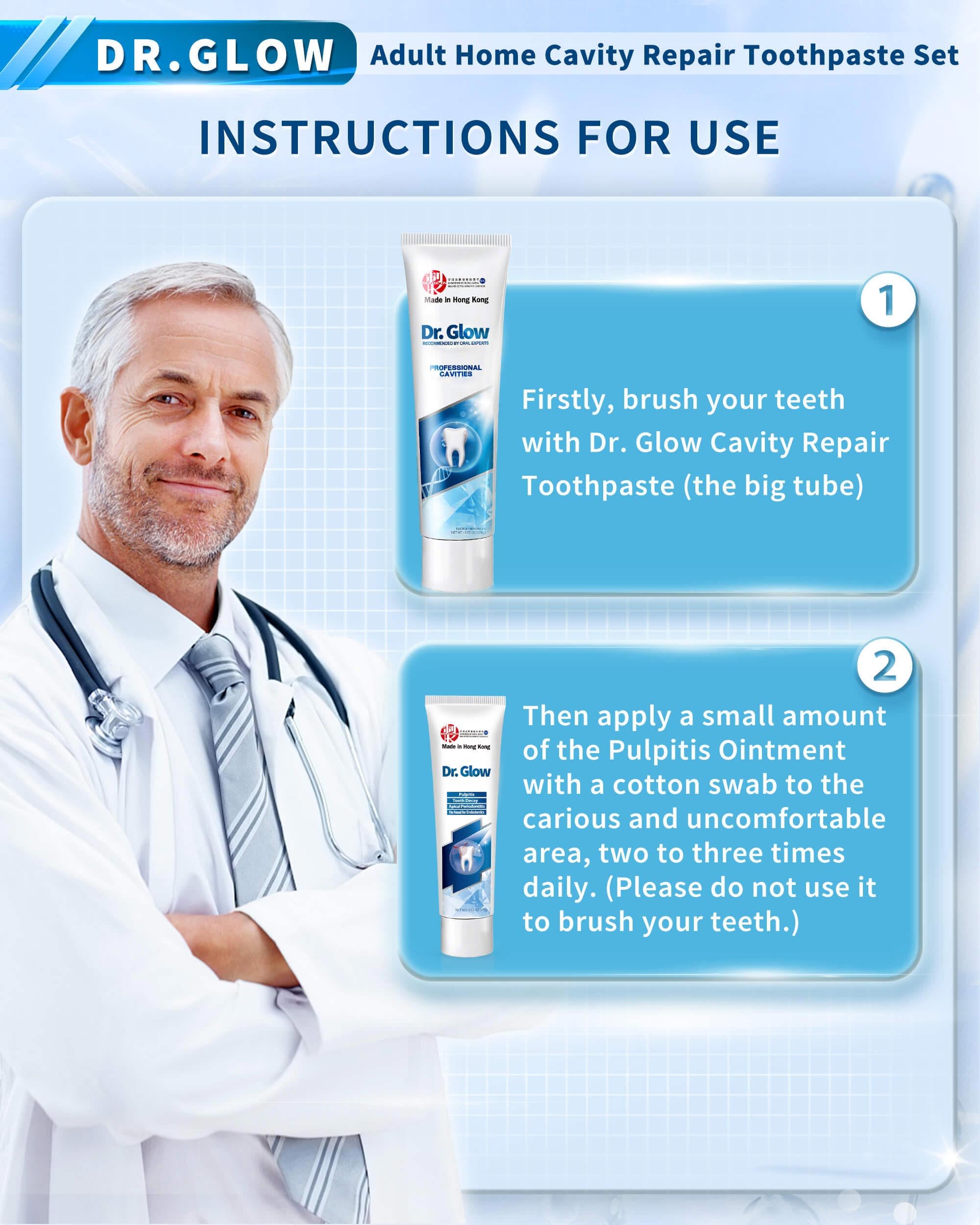 Close-up of the gel texture of Dr. Glow Oral Care Cream