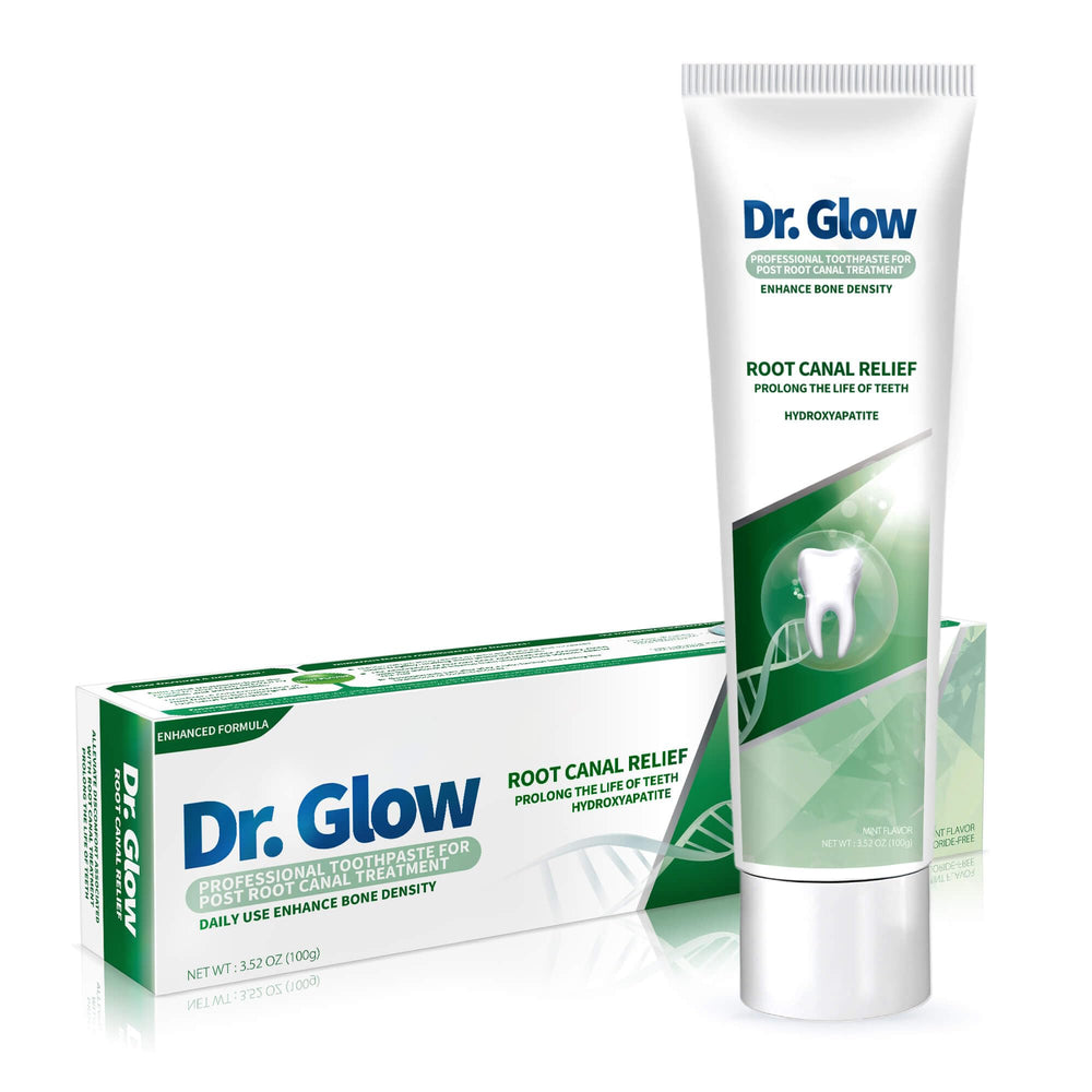 Dr. Glow Post-Root-Canal Toothpaste tube and packaging