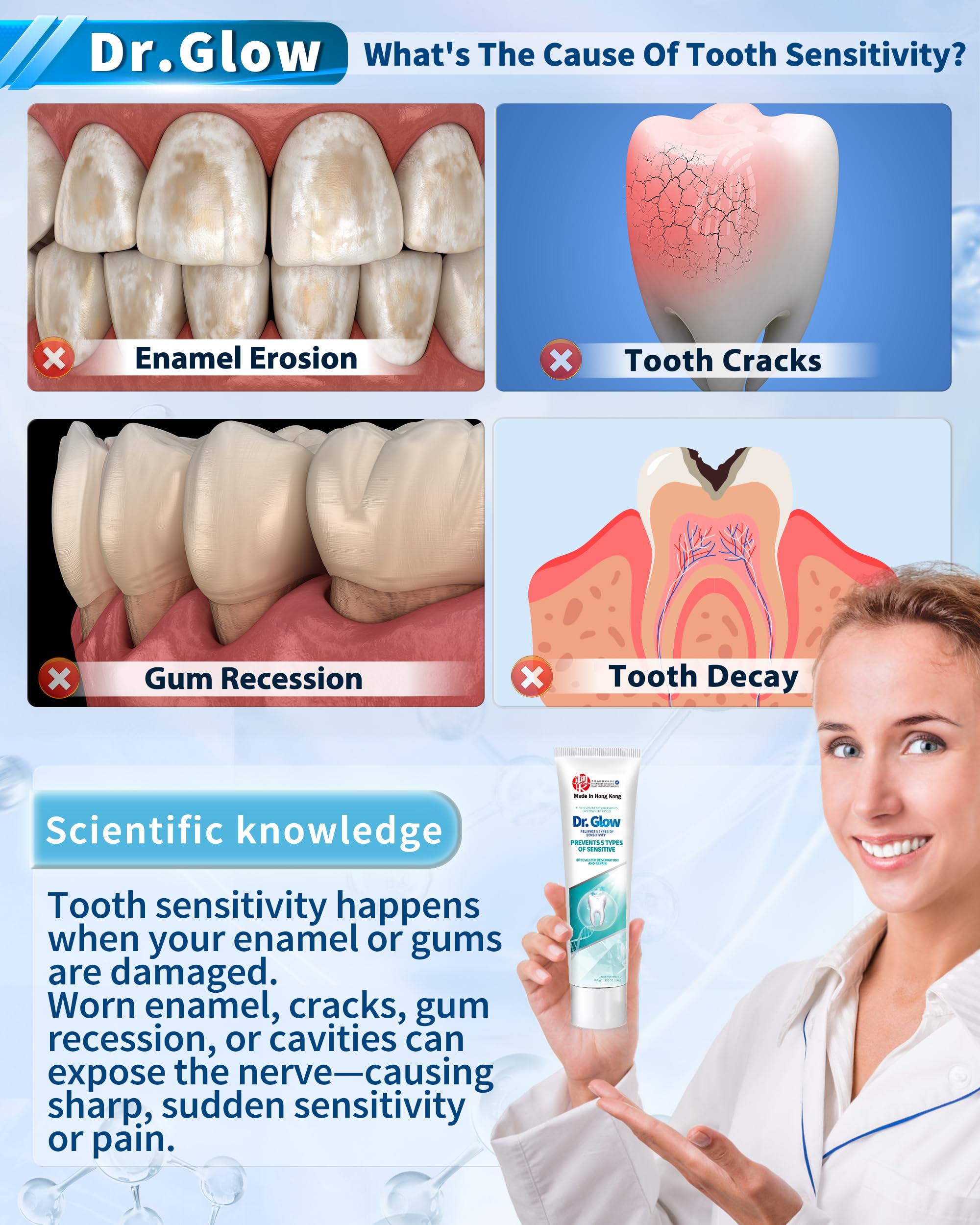 Fluoride-free label and mint flavor visuals