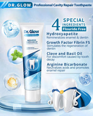 Remineralization close-up showing enamel repair with Dr. Glow