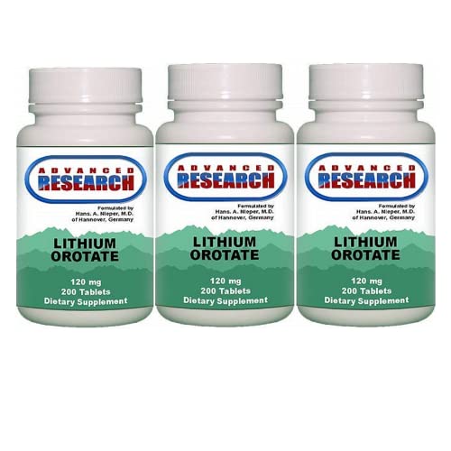 NCI Advanced Research Dr. Hans Nieper Lithium Orotate Tablets bottle 120 mg, 200-count