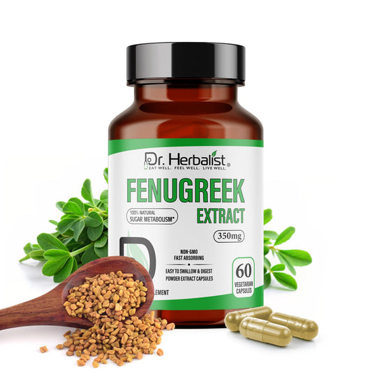 Dr. Herbalist Fenugreek Extract 350mg bottle with 60 capsules