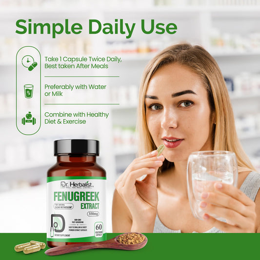 Close-up of Fenugreek extract capsules