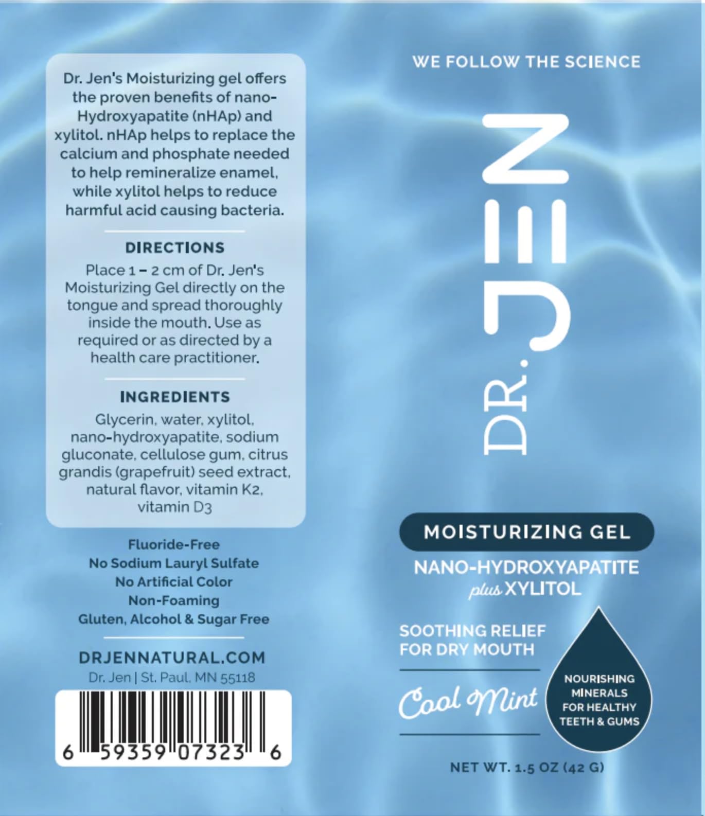 Usage image: Apply 1-2 cm of Dr Jen’s Moisturizing Gel on the tongue
