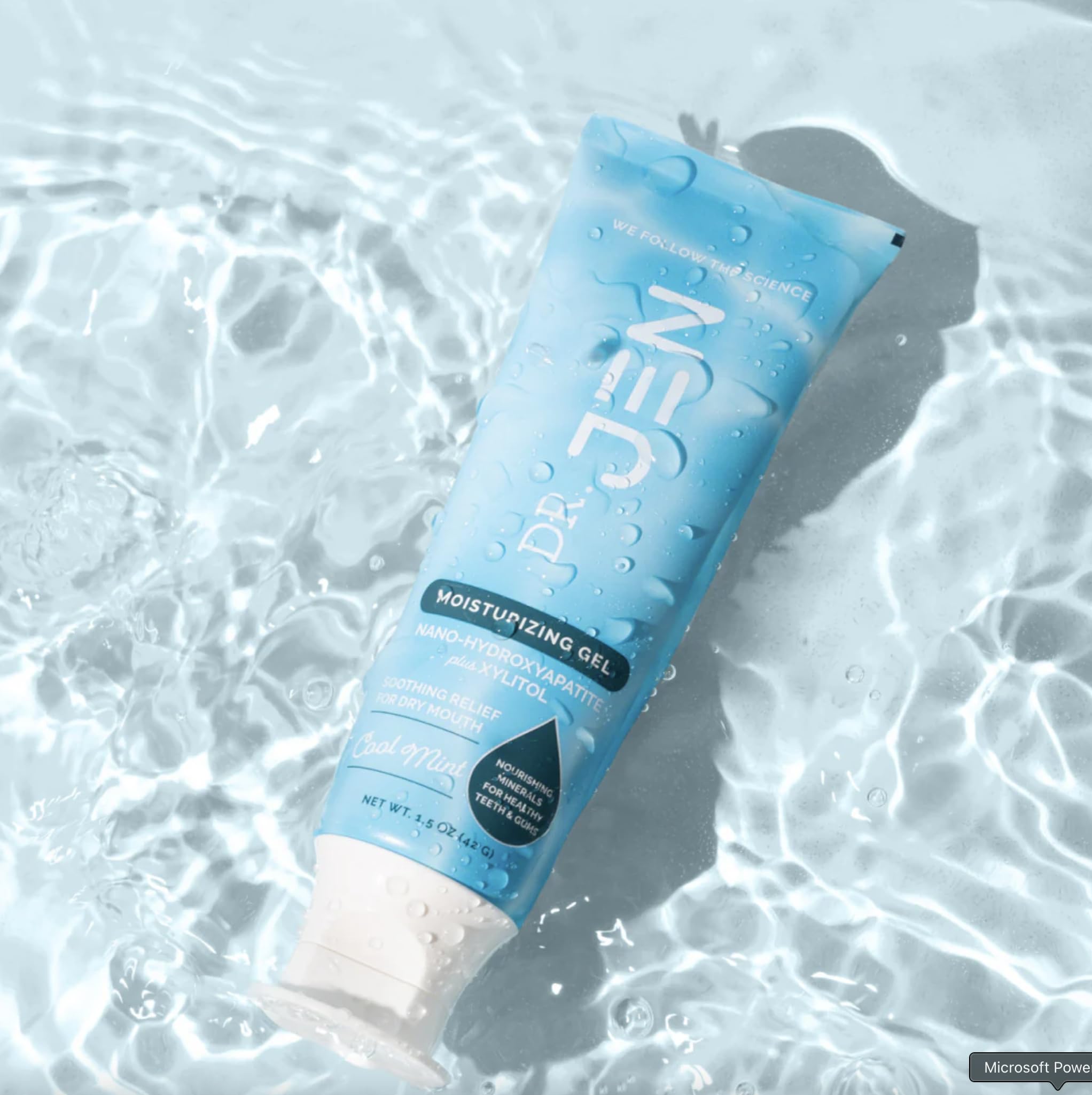 Close-up image: Gel texture highlighting Nano-Hydroxyapatite and Xylitol ingredients