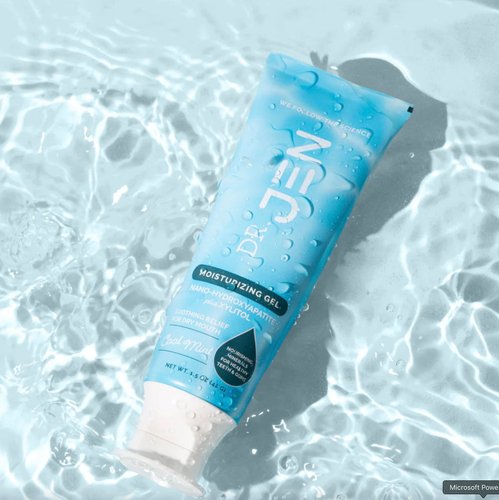 Close-up image: Gel texture highlighting Nano-Hydroxyapatite and Xylitol ingredients