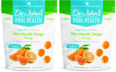 Front packaging image of Dr. John's Dry Mouth Drops Orange flavor, 24-count, Pack of 2