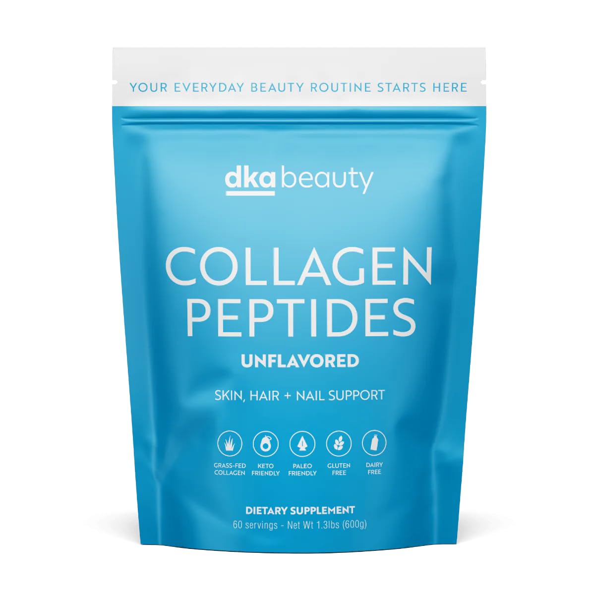 Dr. Kellyann Unflavored Collagen Peptides Powder bottle, 60 servings, grass-fed