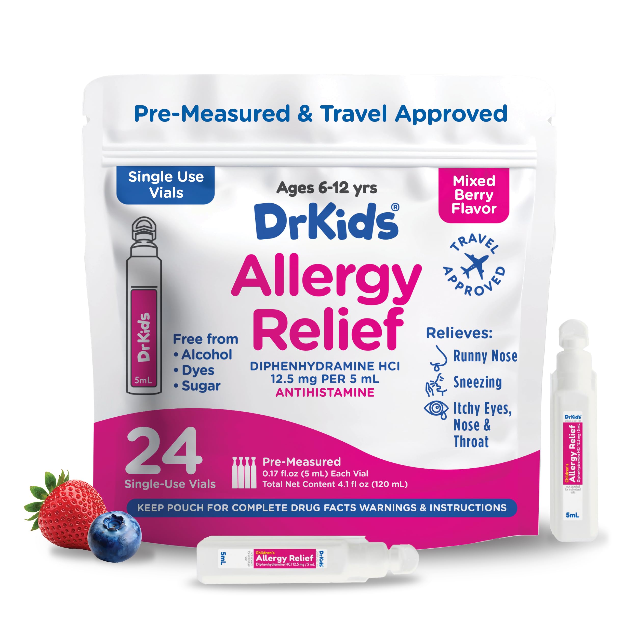 Dr. Kids diphenhydramine vial closeup for precise kid dosing