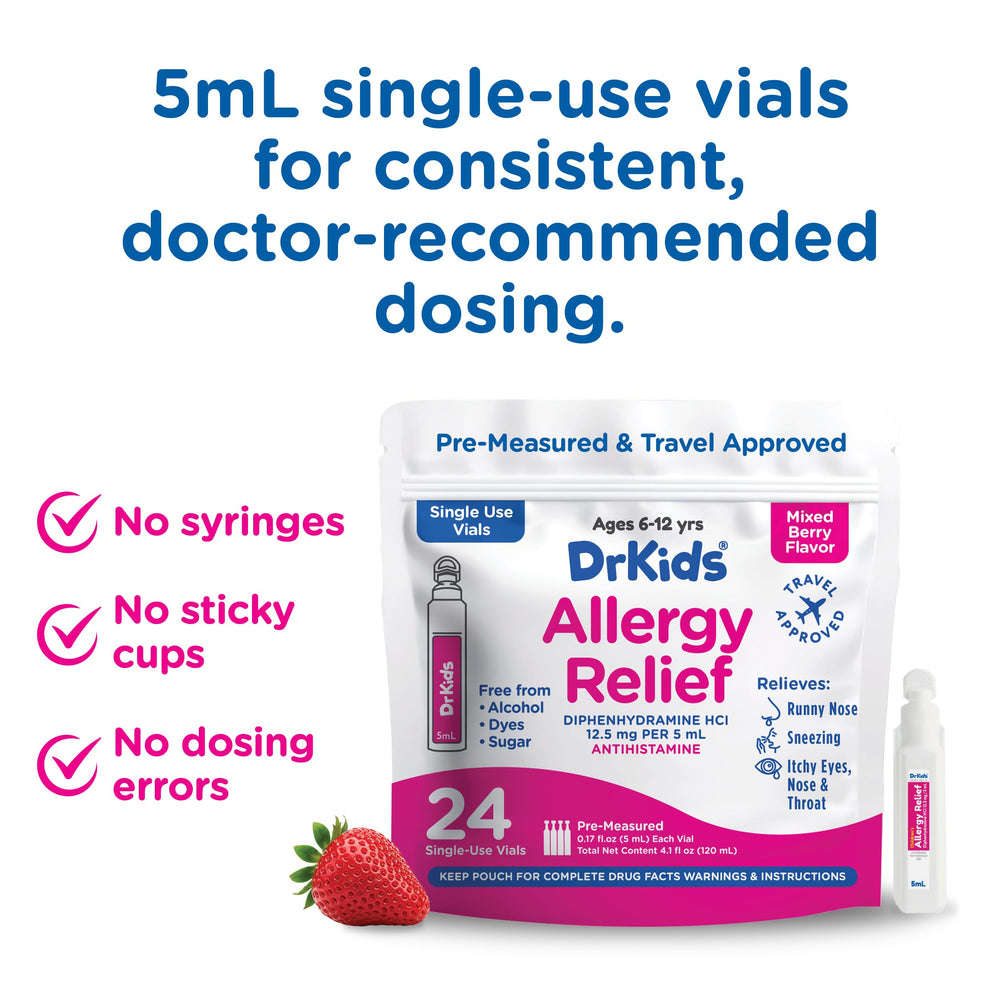 Dr. Kids mixed berry flavor bottle appealing to kids during dosing