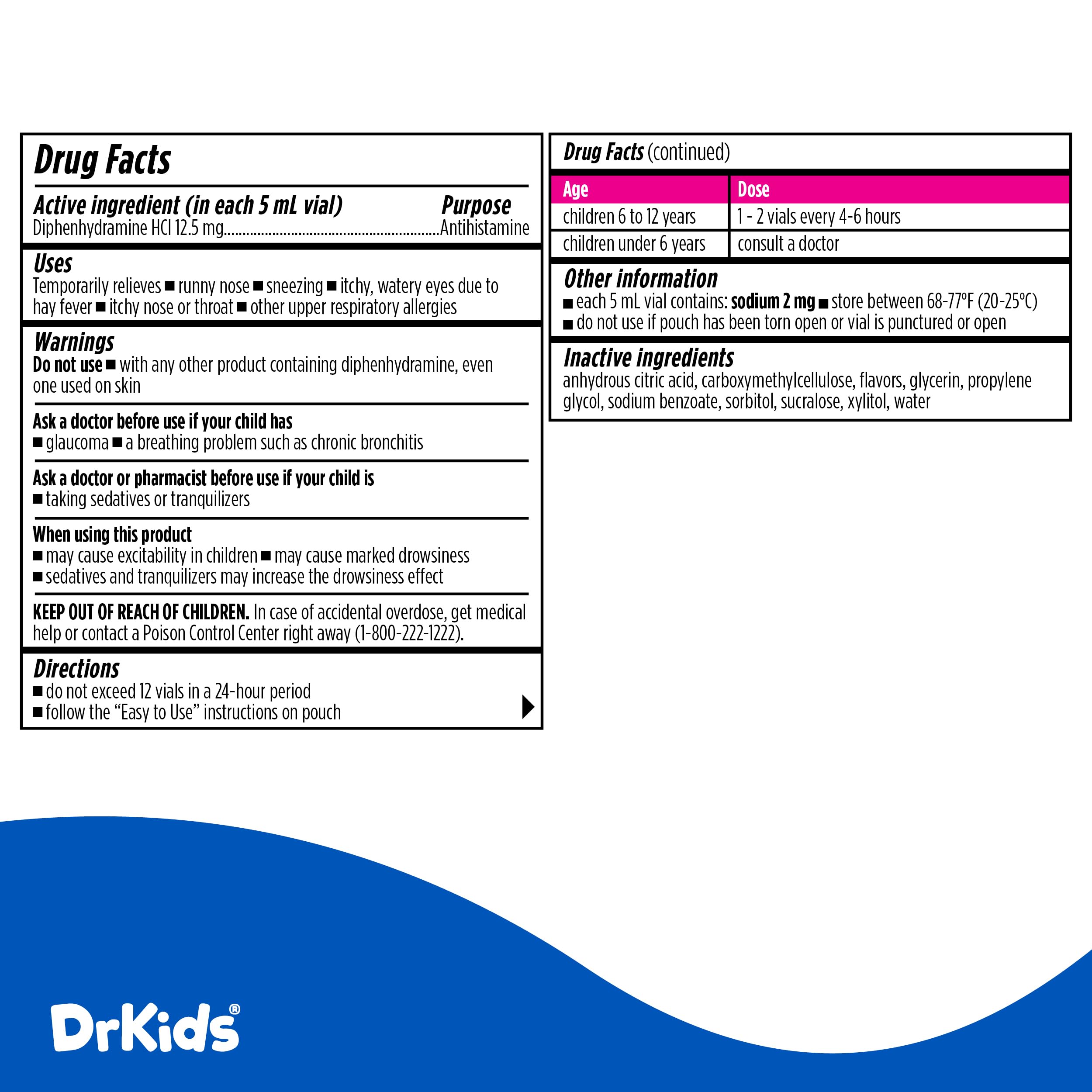 Dr. Kids travel-pack single-dose vials for on-the-go relief