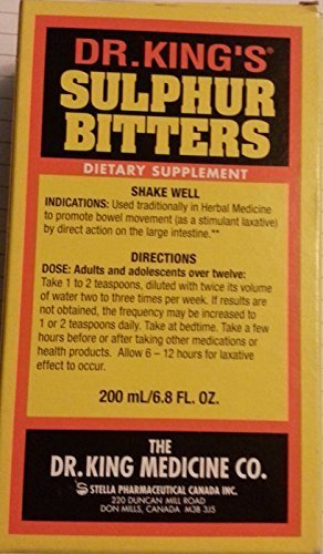 DR.KING'S Sulphur Bitters 200ml dietary supplement bottle