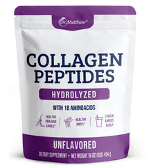 Front view of Dr. Matthew Hydrolyzed Collagen Peptides Powder bottle