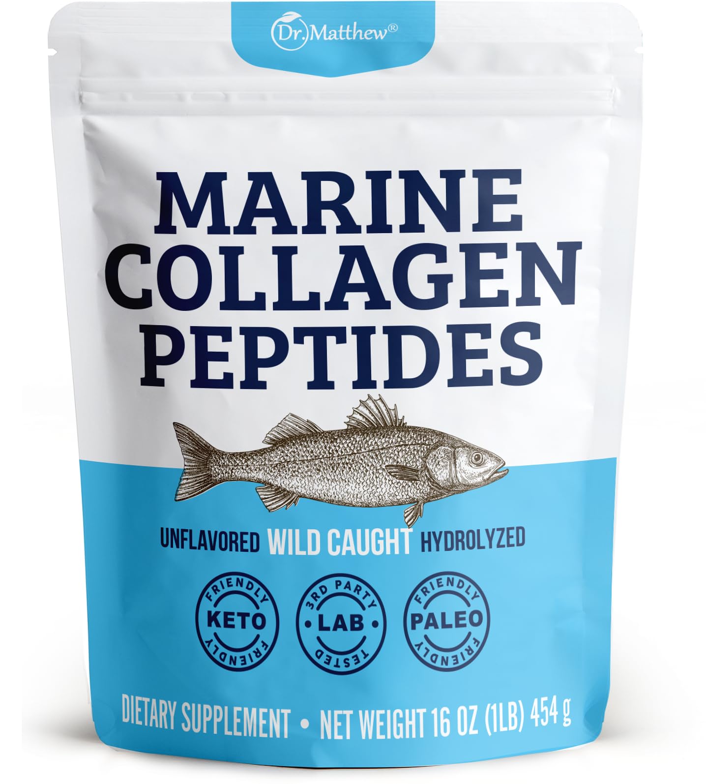 Dr. Matthew Marine Collagen Powder bottle label