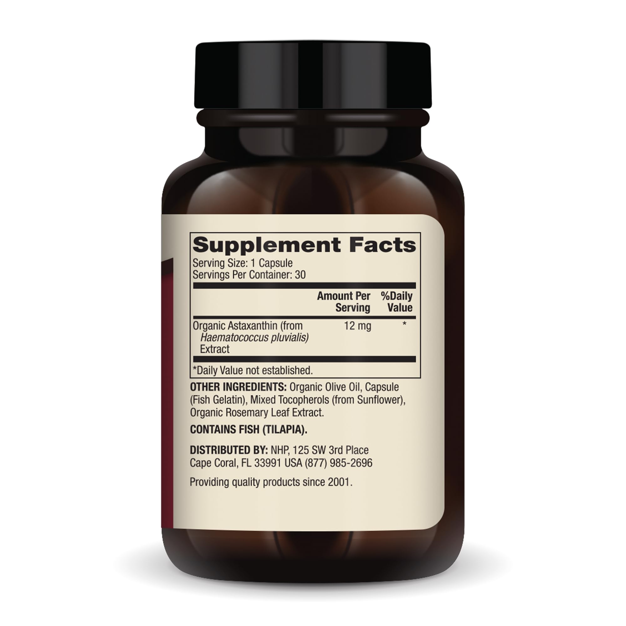 Organic Astaxanthin extract from microalgae concept image
