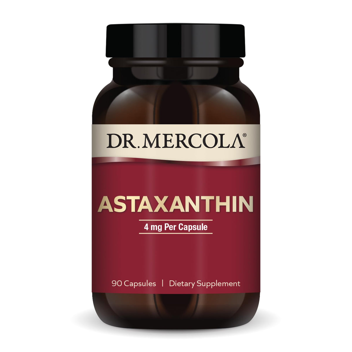 Bottle of Dr. Mercola Organic Astaxanthin 4 mg - 90 capsules