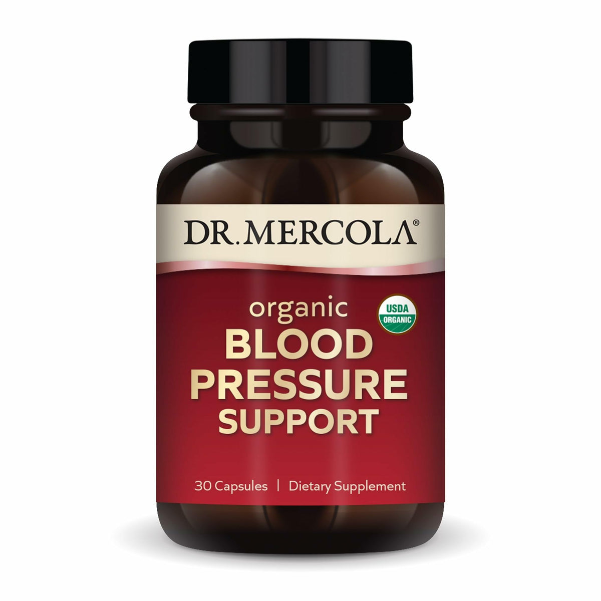 Dr. Mercola Organic Blood Pressure Support bottle with label
