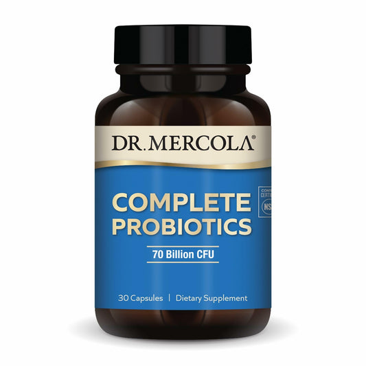 Dr. Mercola Complete Probiotics bottle with label