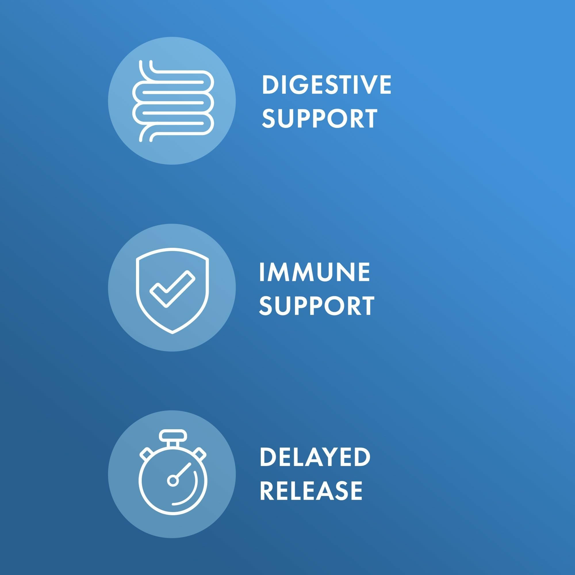 Graphic highlighting 10 probiotic strains included