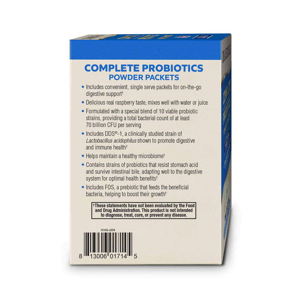 Box and packets packaging of Dr. Mercola Complete Probiotics Powder Packets