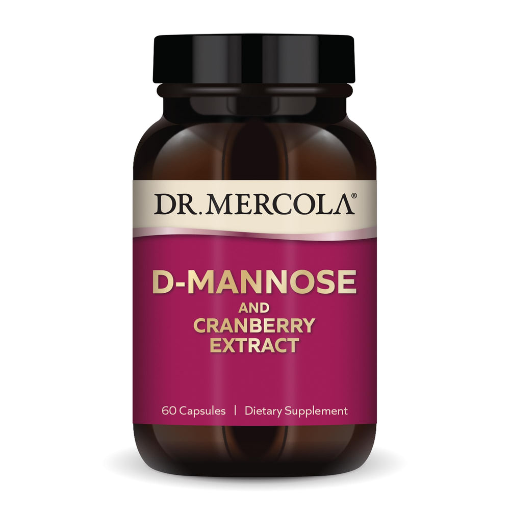 Dr Mercola D-Mannose and Cranberry Extract bottle – 60 capsules