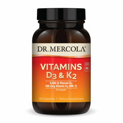 Dr. Mercola D3 K2 bottle label highlights high-potency immune and bone support