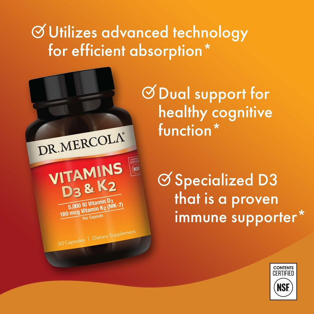 Supplement facts panel for D3 & K2