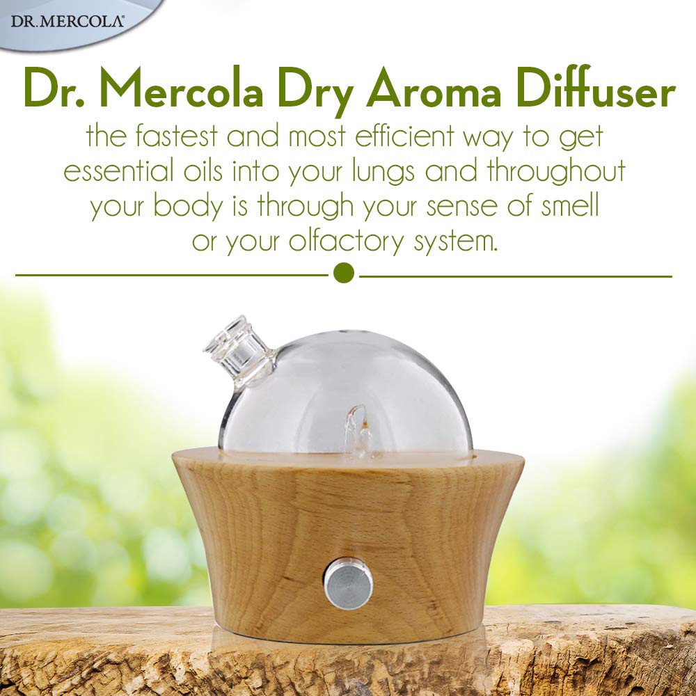 Dr. Mercola dry aroma diffuser glass reservoir adds elegance to any space.