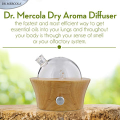 Dr. Mercola dry aroma diffuser glass reservoir adds elegance to any space.