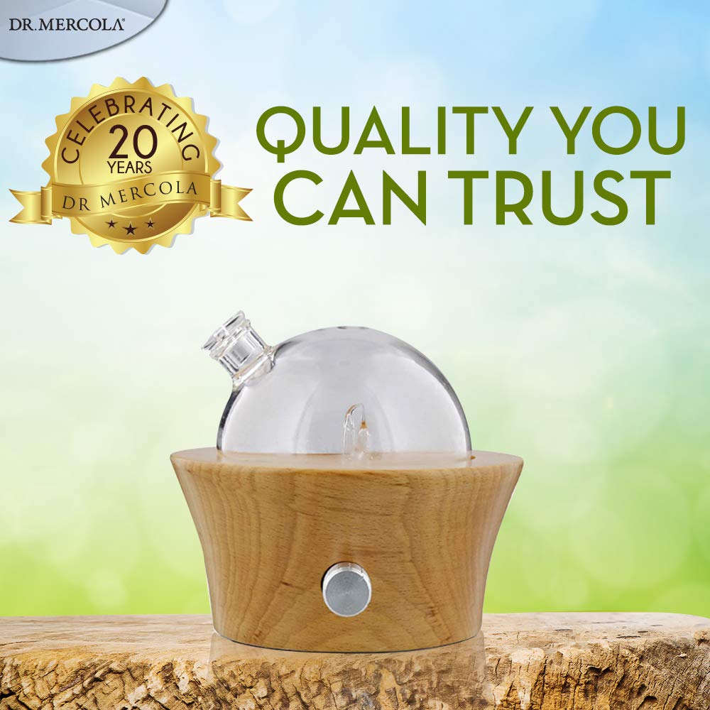 Dr. Mercola diffuser in a calm room creating ambient scent.